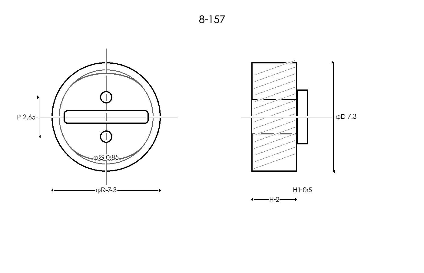 8-157 Rubber Ring Specification Engineering drawing / three views