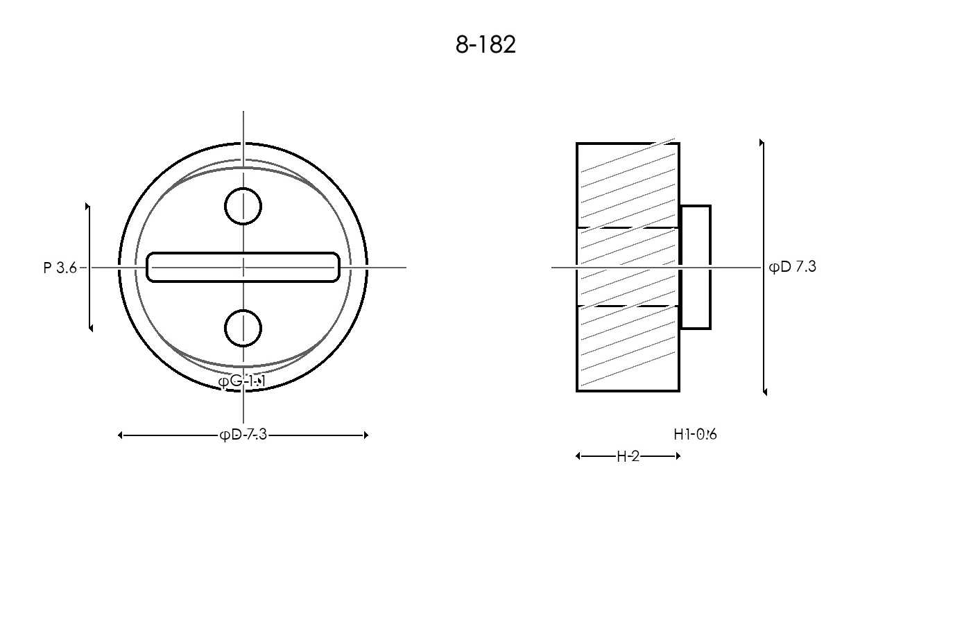 8-182 Rubber Ring Specification Engineering drawing / three views
