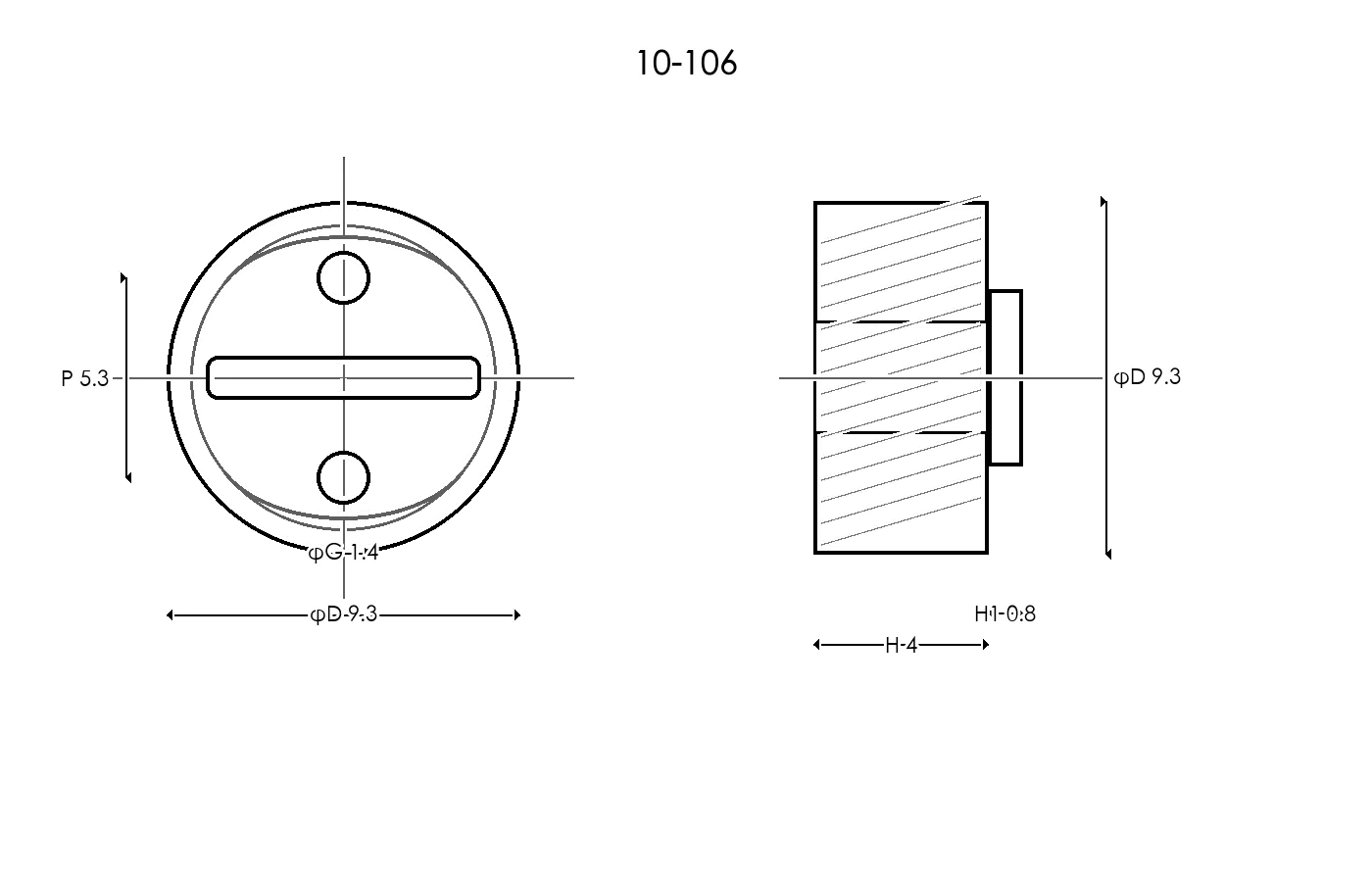 10-106 Rubber Ring Specification Engineering drawing / three views