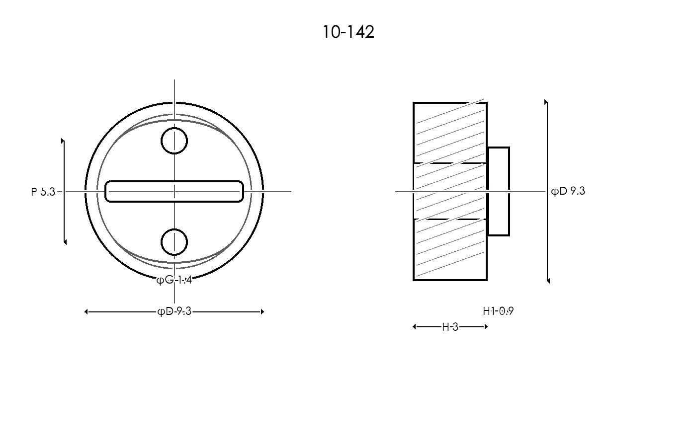 10-142 Rubber Ring Specification Engineering drawing / three views