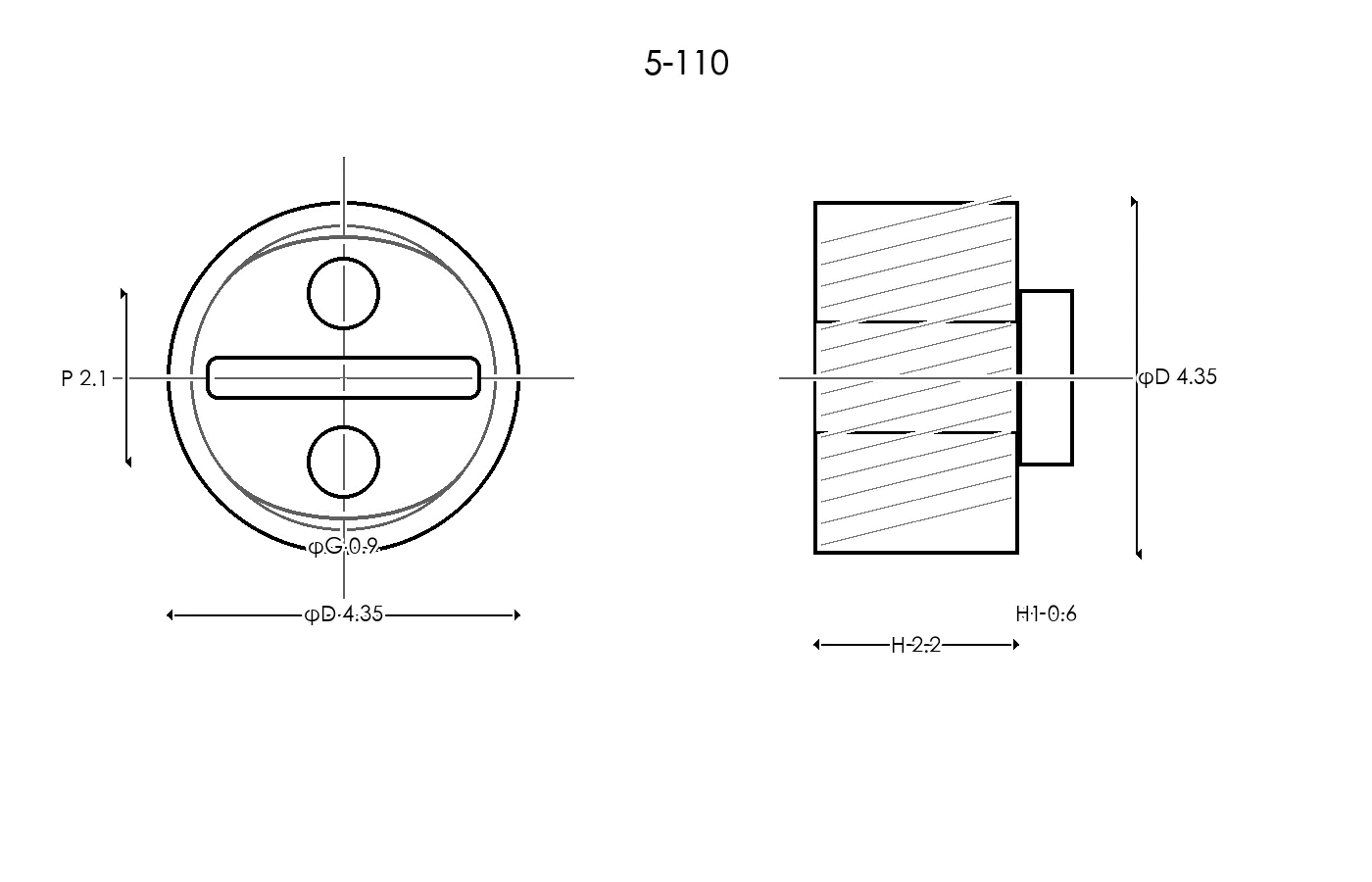 5-110 Rubber Ring Specification Engineering drawing / three views
