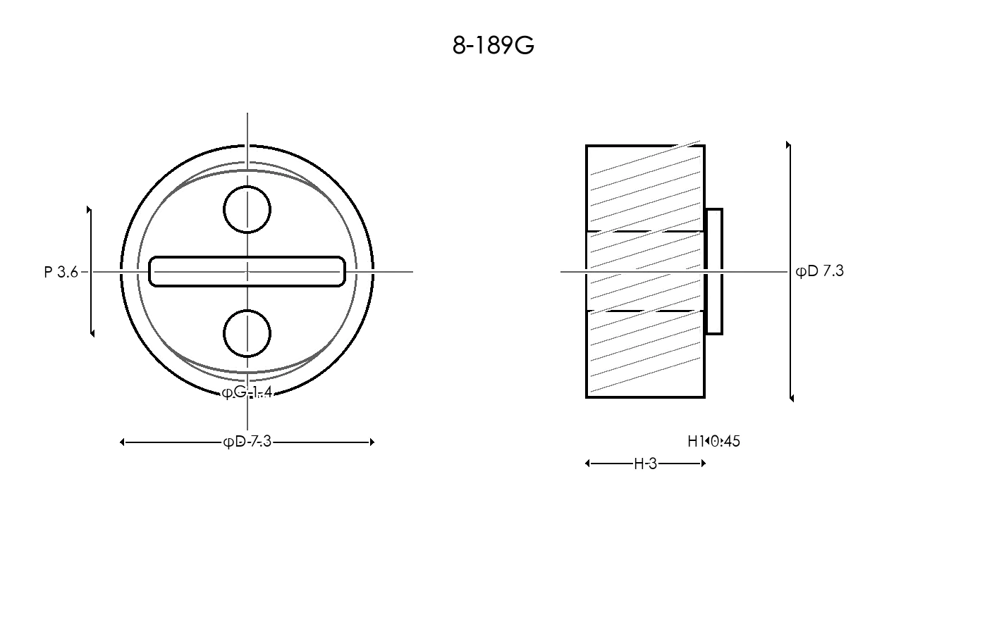 8-189G Rubber Ring Specification Engineering drawing / three views
